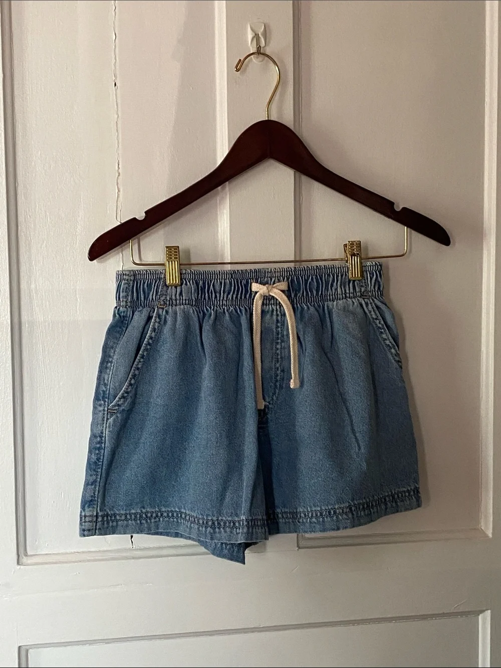 Old Navy Light Blue Denim Drawstring Girls' Shorts